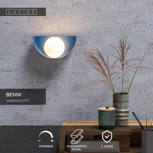 Lucide BENNI - Wandleuchte - 1xG9 - Blau - USP